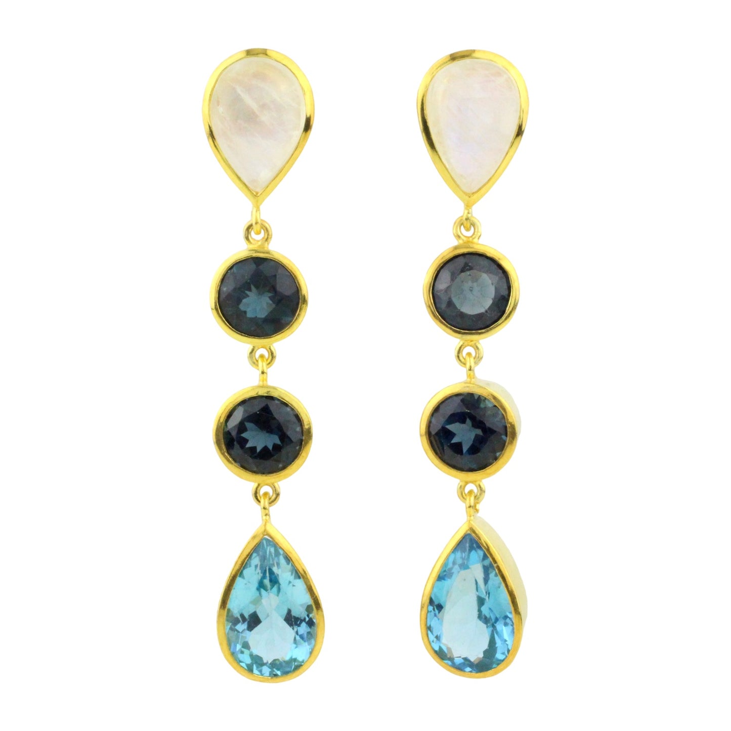 Örhängen med Månsten och Topas