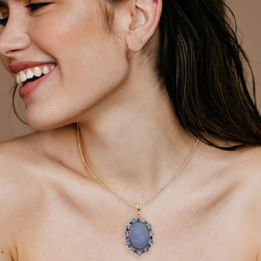 Halssmycke med Opal, Topas och Ametist