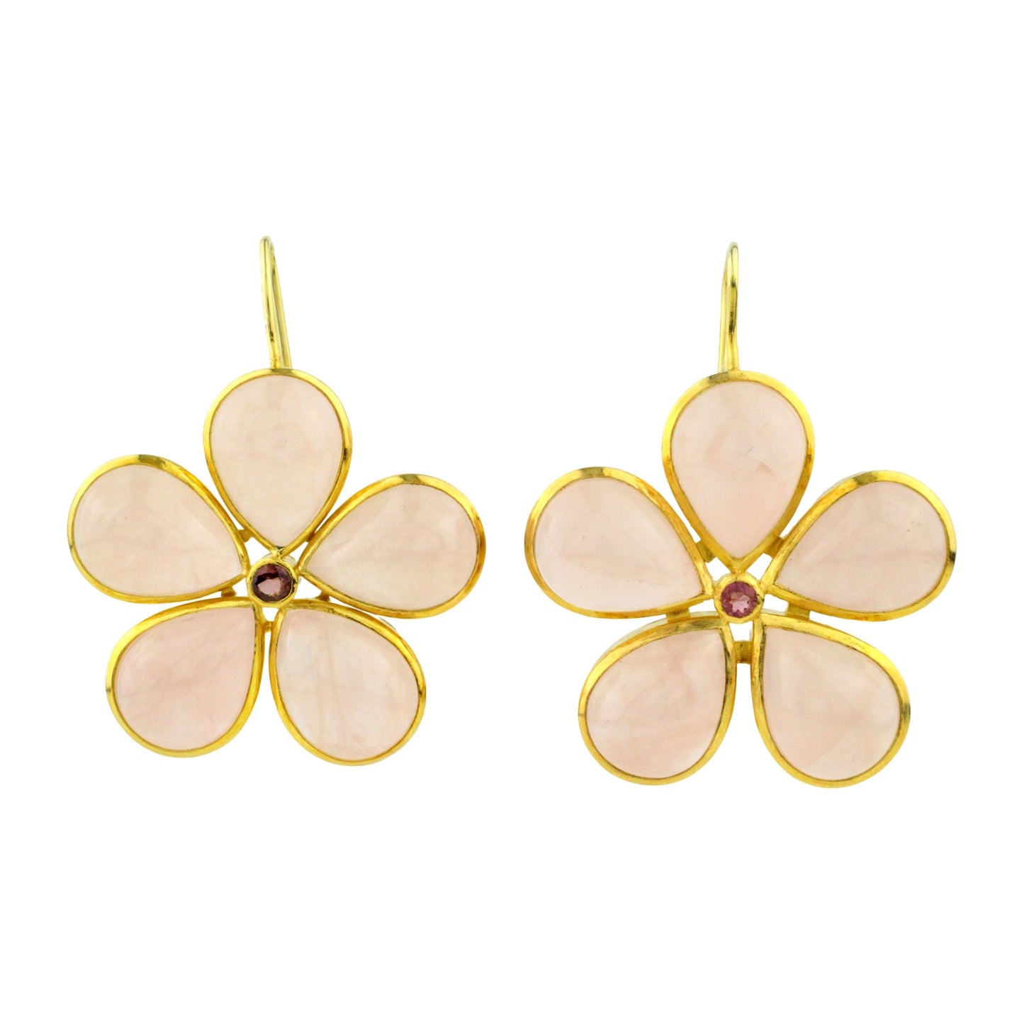 Örhängen med Rosenkvarts och Turmarlin