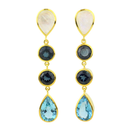 Örhängen med Månsten och Topas