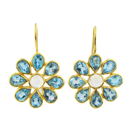 Örhängen med Månsten och Topas