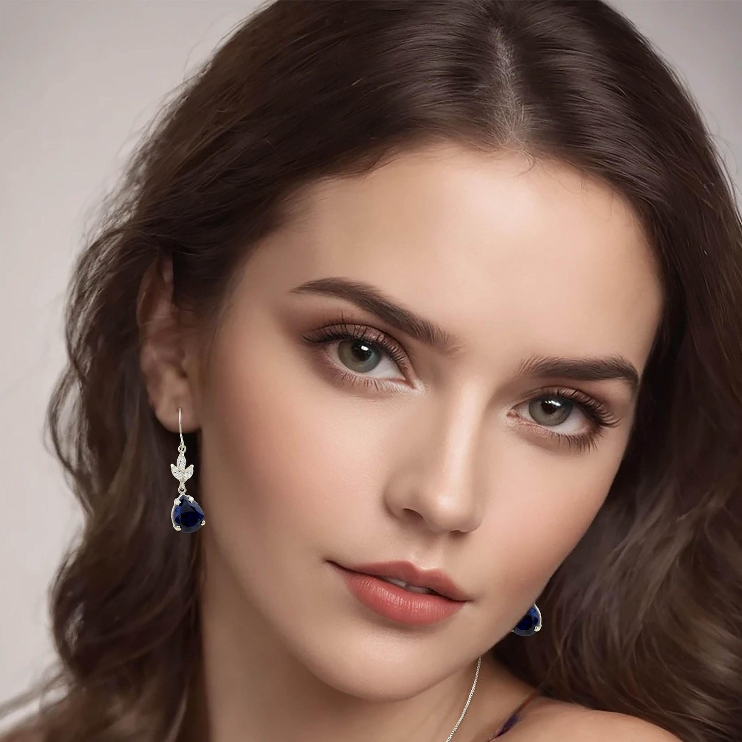 Örhängen med Safir och Topas