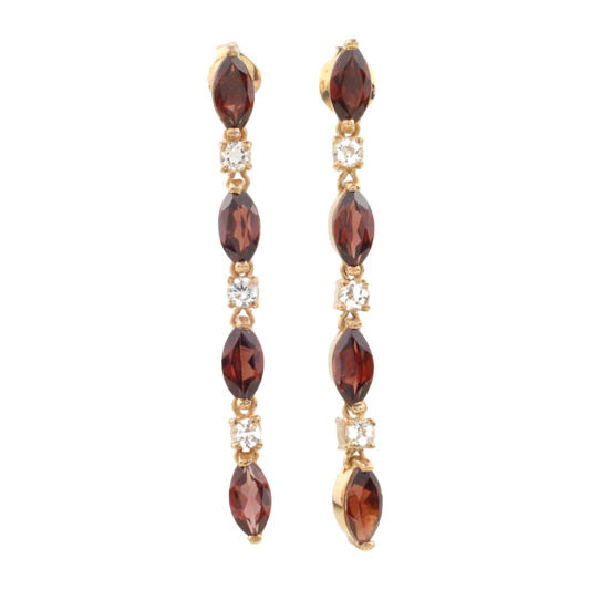 Örhängen med Granater och Topaser