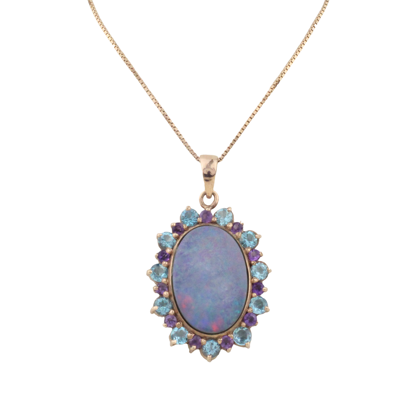 Halssmycke med Opal, Topas och Ametist