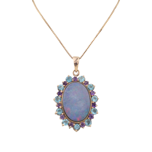 Halssmycke med Opal, Topas och Ametist