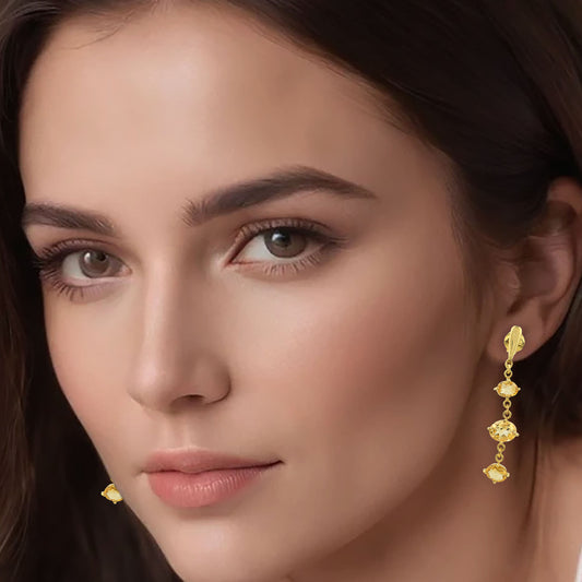 Örhängen med Citrin