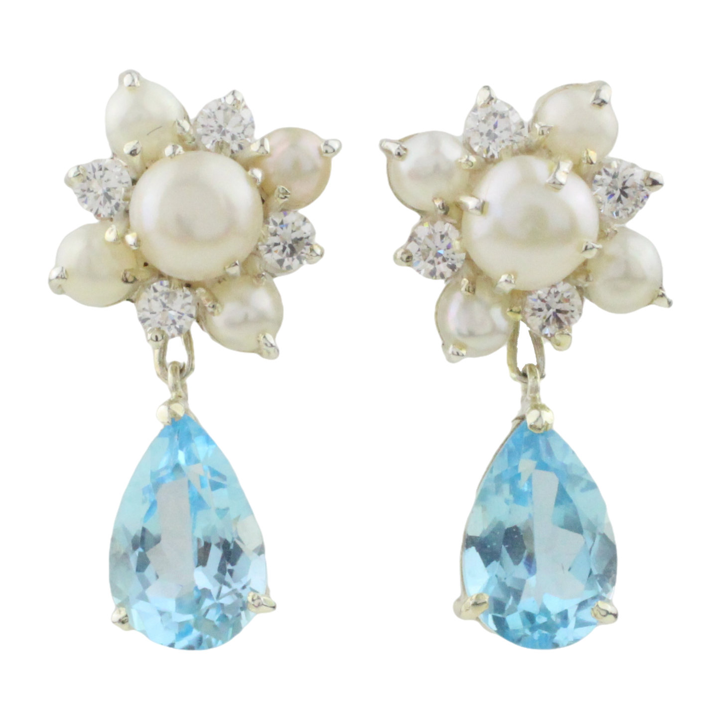 Örhängen med Topas och Pärlor